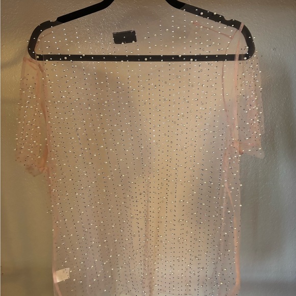 Sheer Pink Beaded Top - Picture 6 of 6